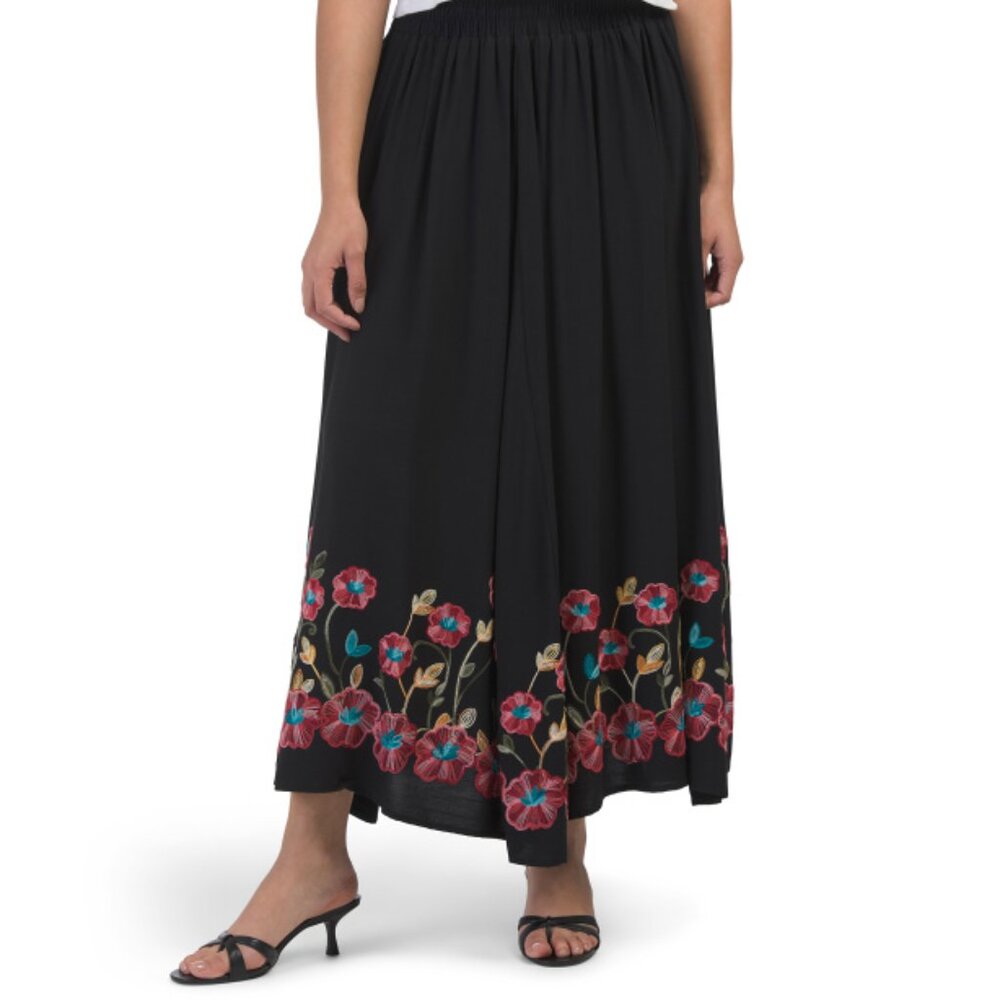 LIV LOS ANGELES embroidered  Maxi Skirt 269 NEW